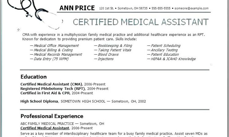 Entry Level Medical Office Assistant Resume Sample