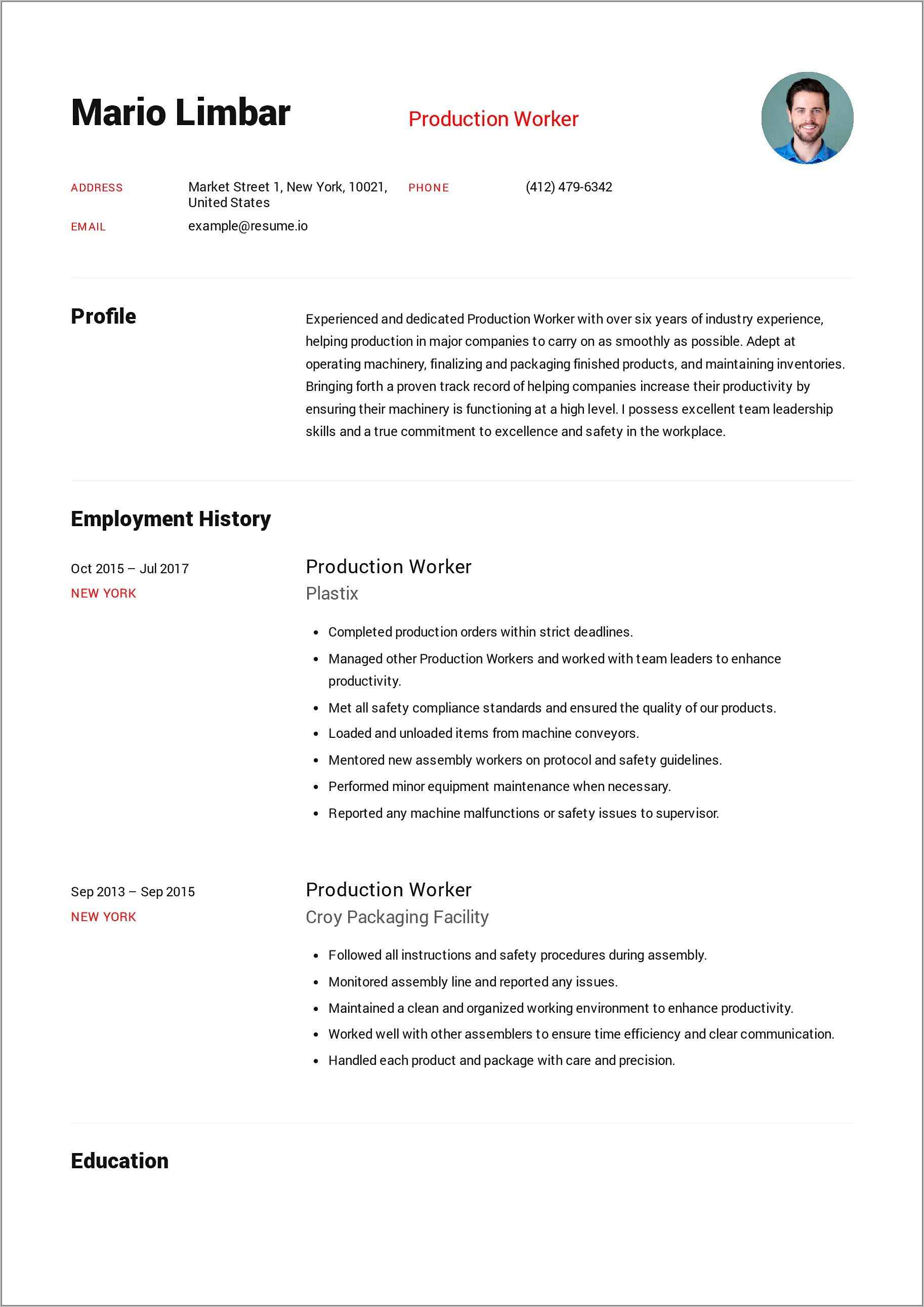 Entry Level Resume Template Free Download