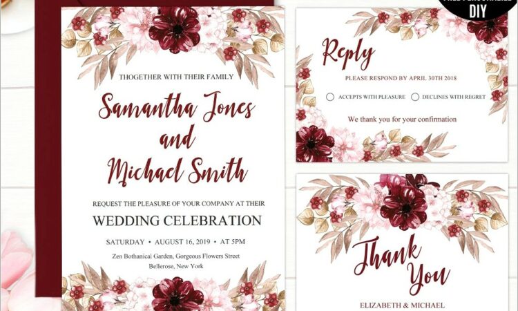 Etsy Burgundy Wedding Invitations