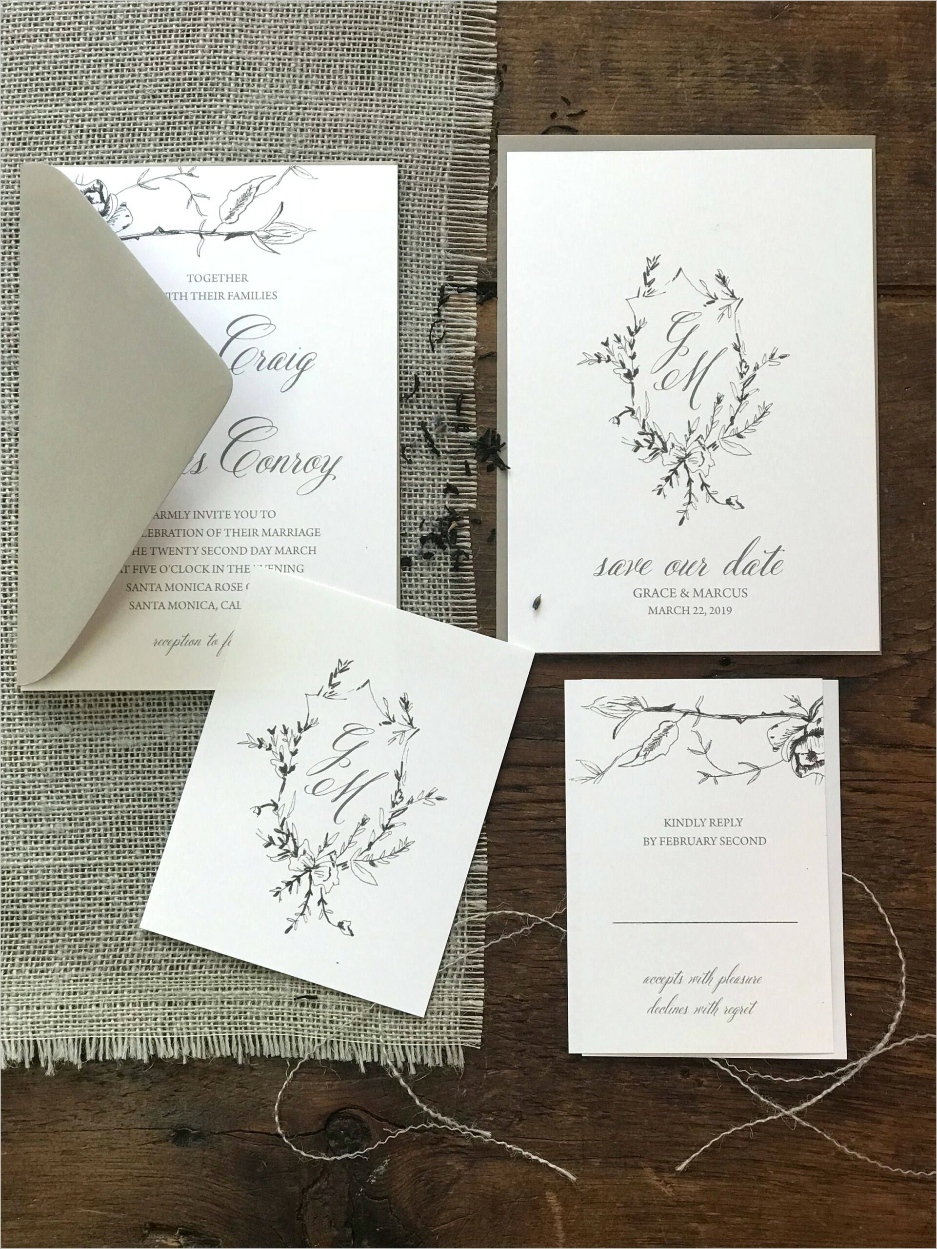Etsy Calligraphy Wedding Invitations