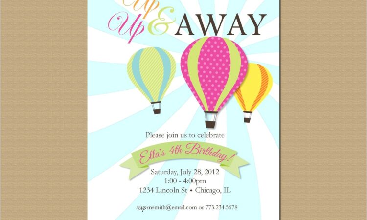 Etsy Hot Air Balloon Invitation