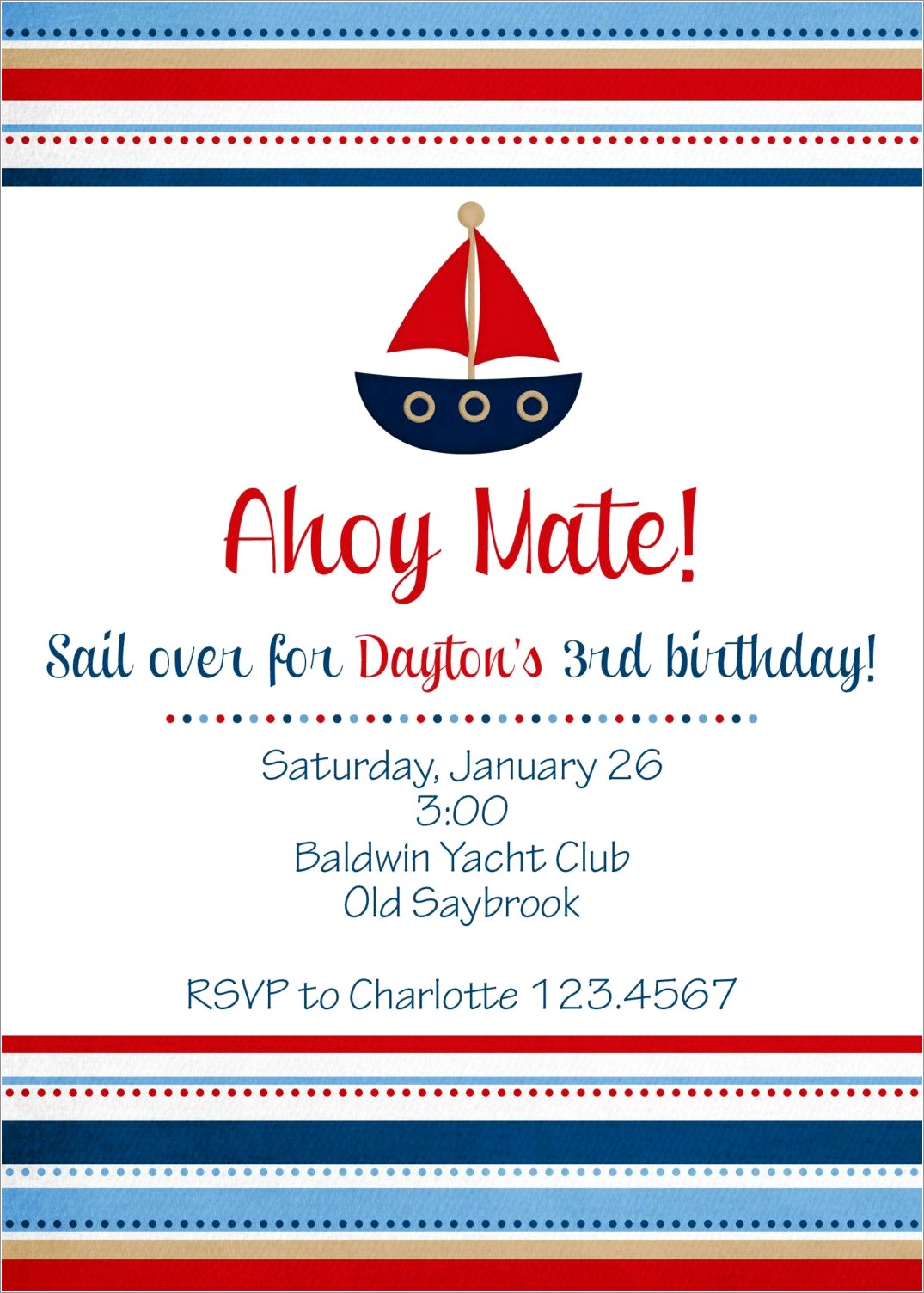Etsy Nautical Birthday Invitations
