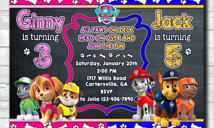 Etsy Paw Patrol Birthday Invitations