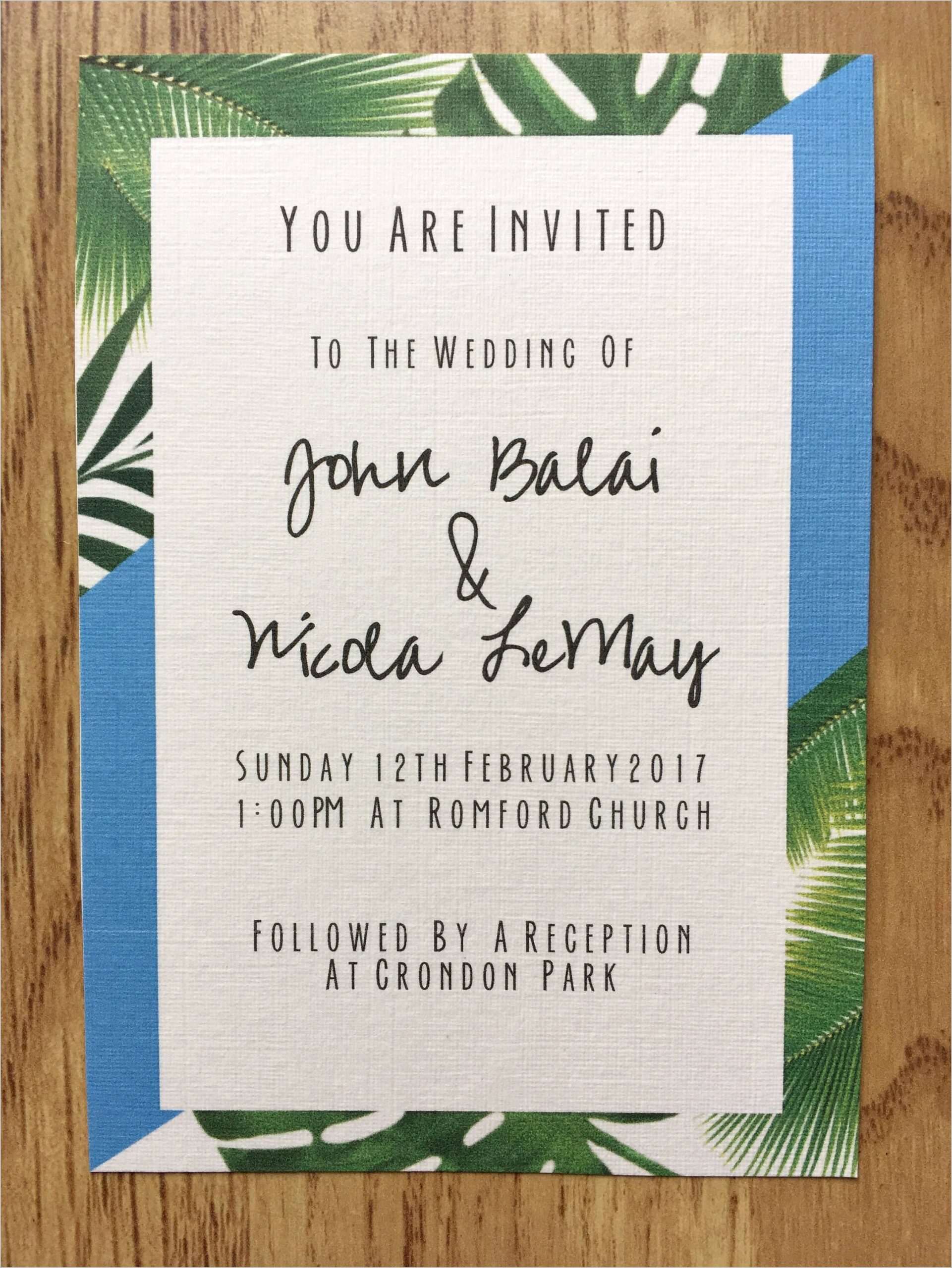 Etsy Tropical Wedding Invitations
