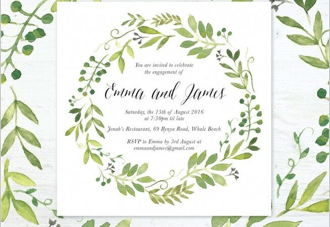 Etsy Wedding Invitations Greenery