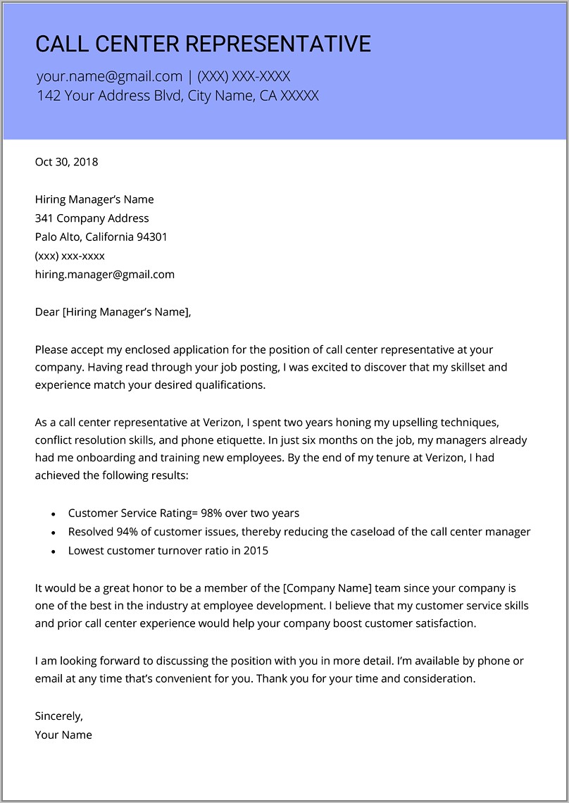 Example Of Cv Covering Letter Free