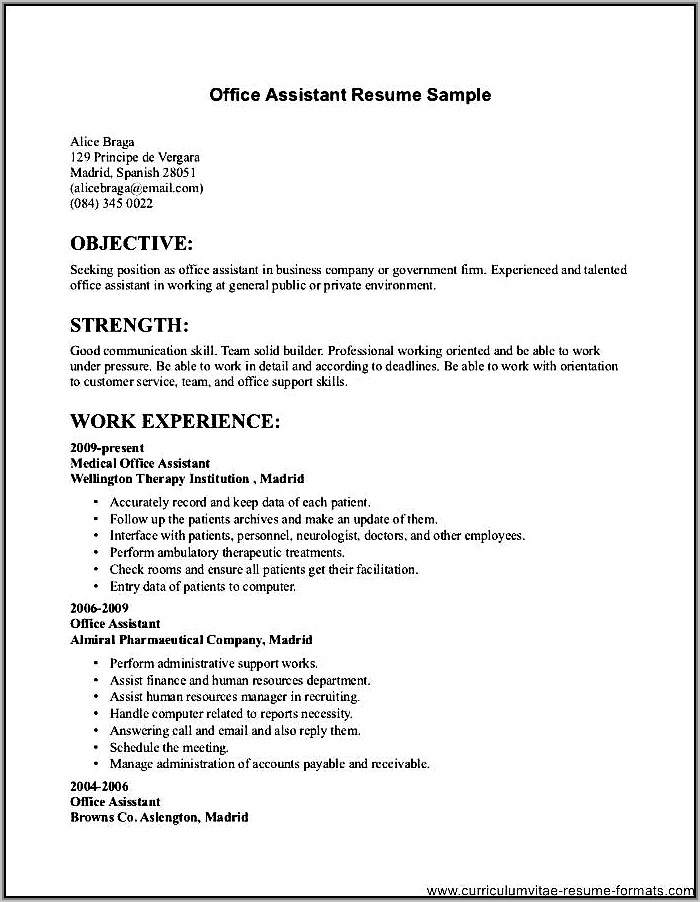 Example Of Resumes For Jobs