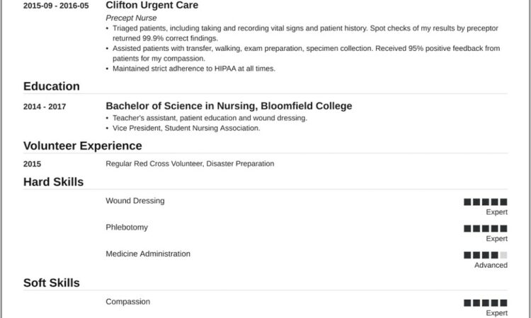 Example Resume For Rn Graduate