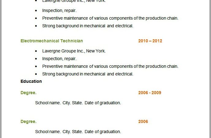 Examples Of Basic Resumes