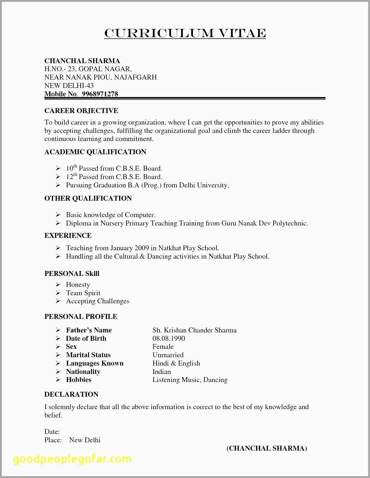 Examples Of Best Resumes 2019