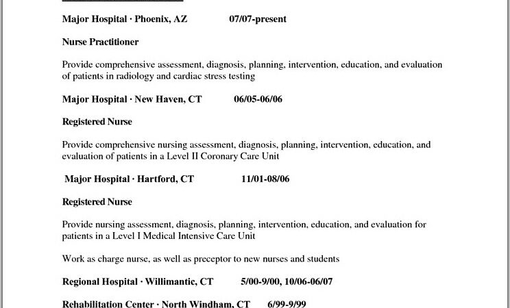 Examples Of Nurse Practitioner Cv Resume