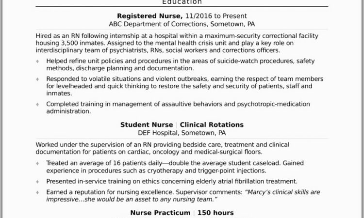 Examples Of Nursing Resume Templates