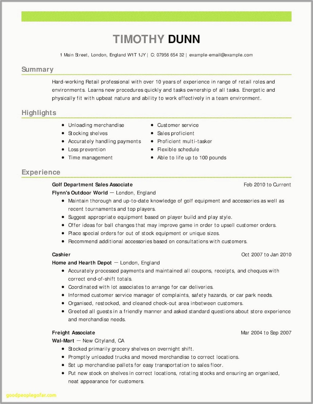 Examples Of Professional Summaries For Resumes