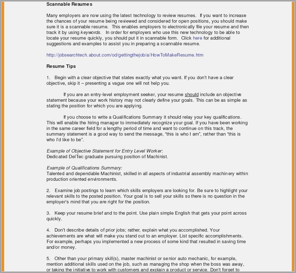 Examples Of Resume Objectives For Project Management