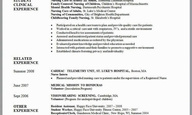 Examples Of Resumes For Nurses