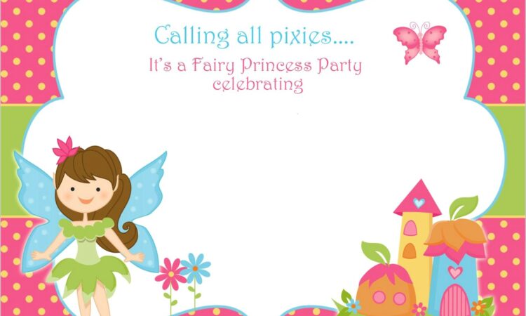 Fairy Birthday Invitations Free Printable