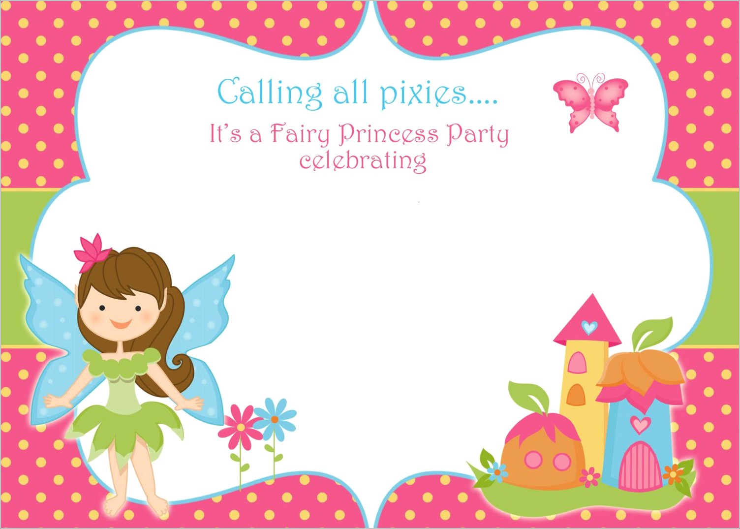 Fairy Birthday Invitations Free Printable