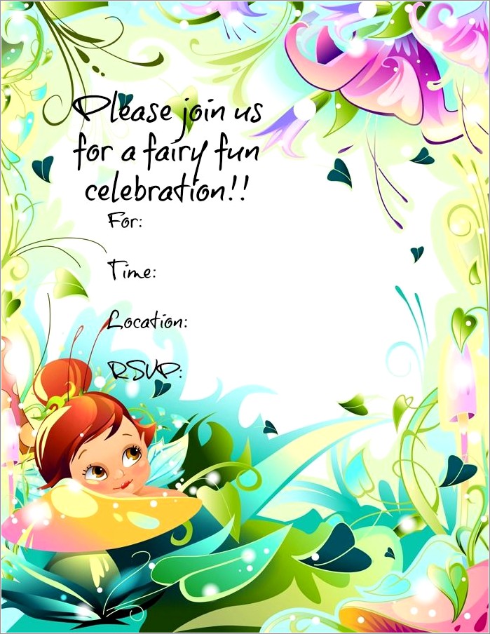 Fairy Invitations Free Printable