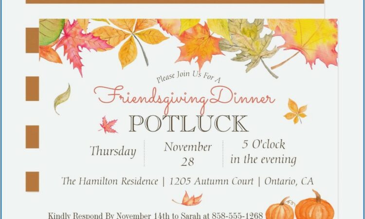 Family Potluck Invitation Wording