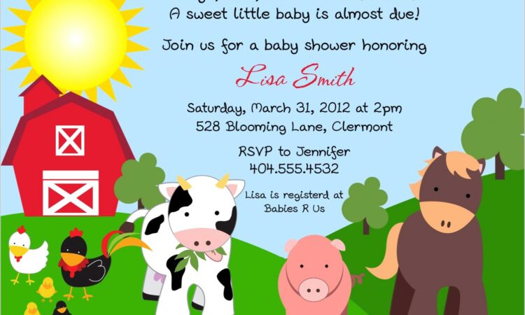 Farm Animal Birthday Invitation Template