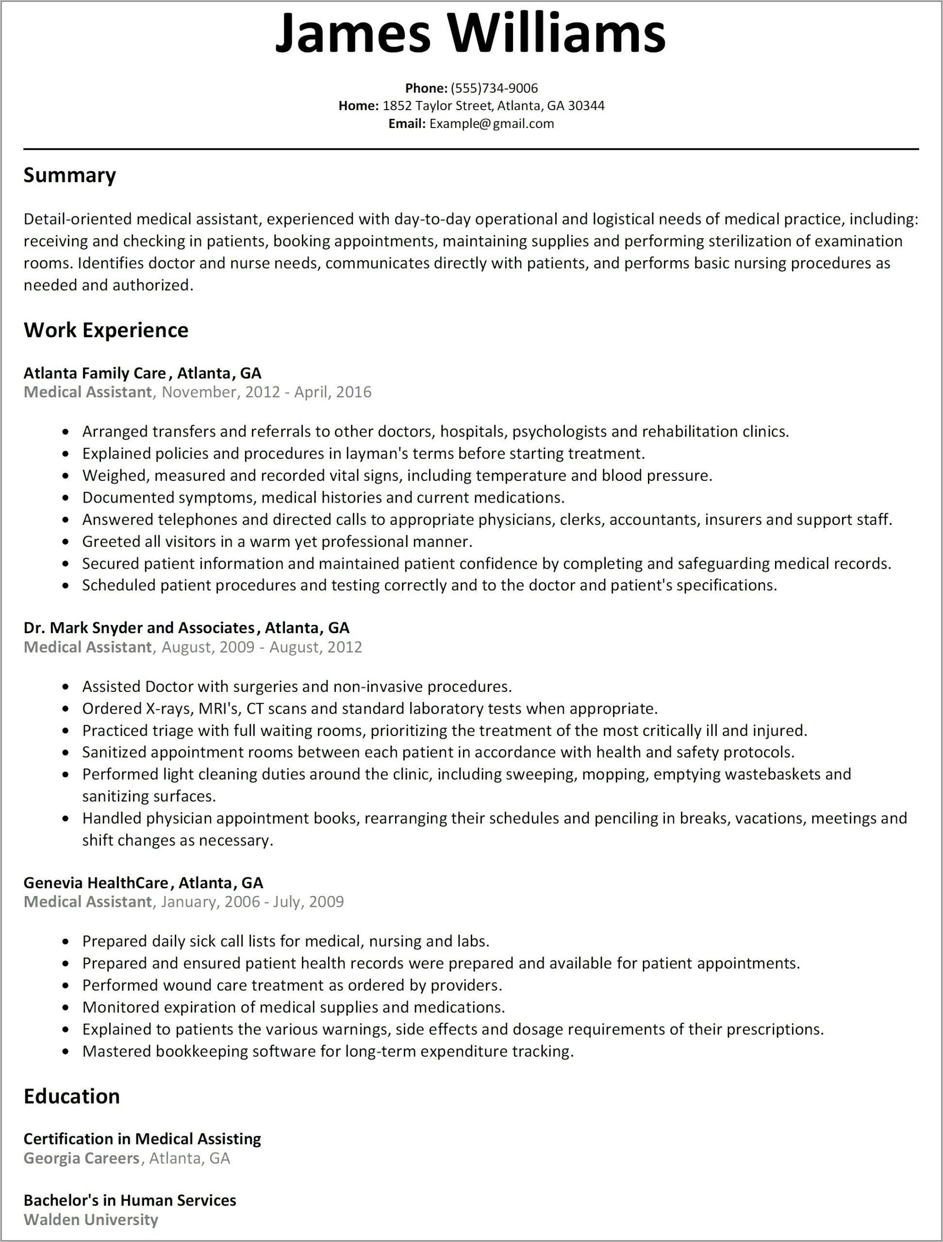 Federal Job Resume Sample Template