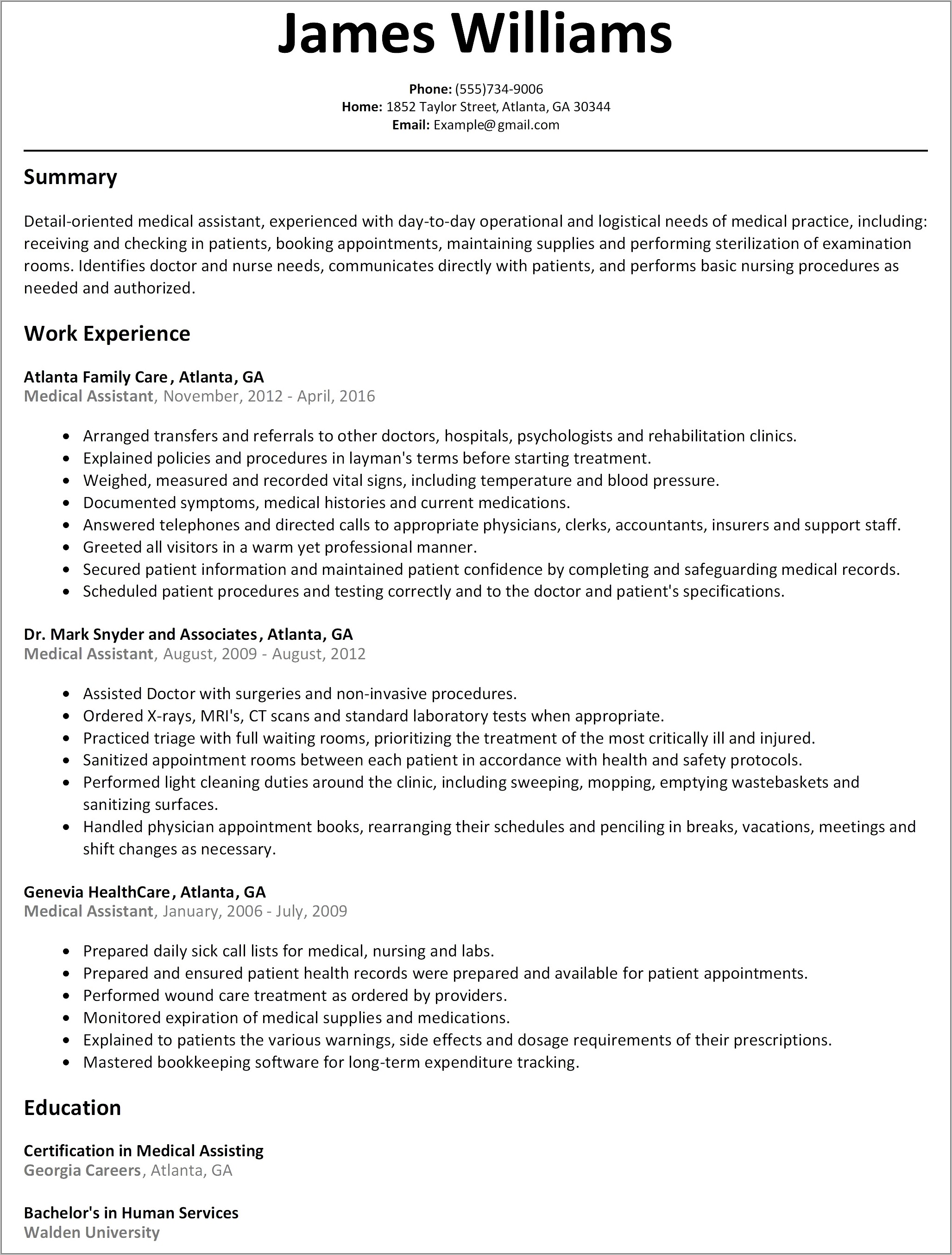 Federal Job Resume Sample Template