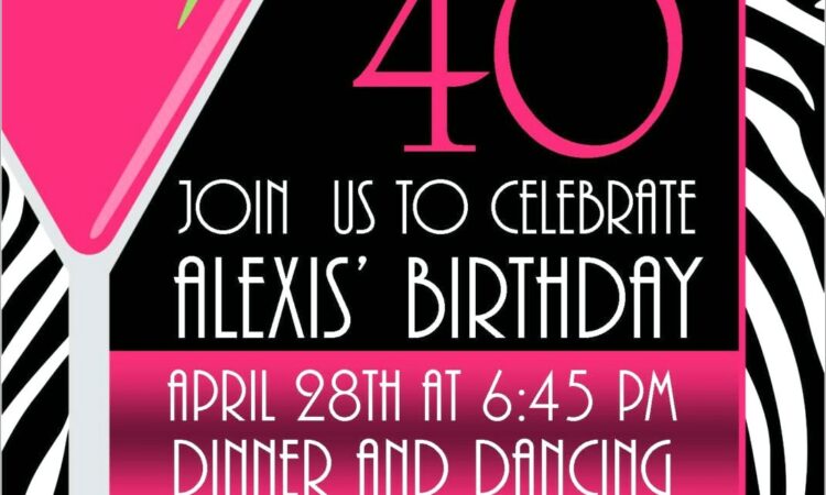 Female Free 40th Birthday Invitations Templates