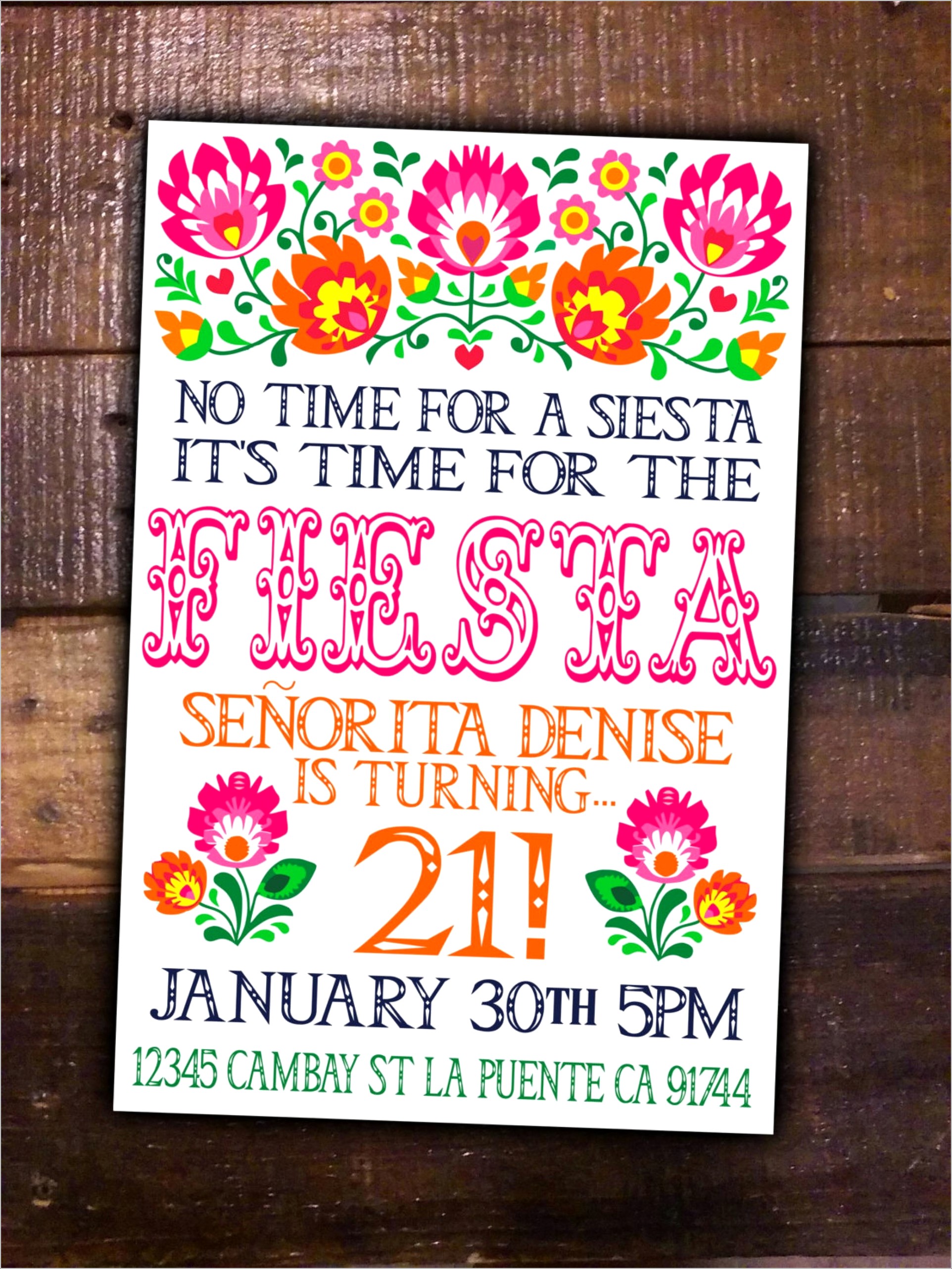 Fiesta Birthday Invitation Template