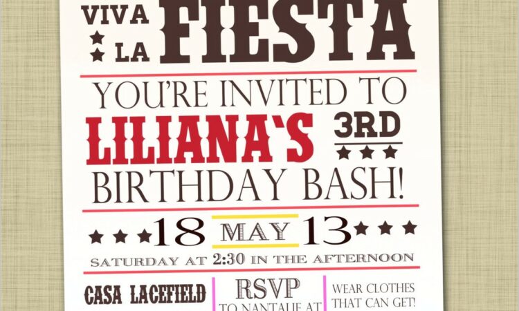 Fiesta First Birthday Invitations