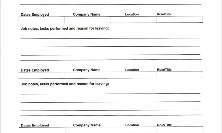 Fill In Resume Template Free