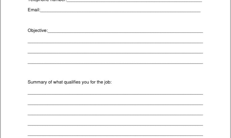 Fill In The Blank Resume Examples