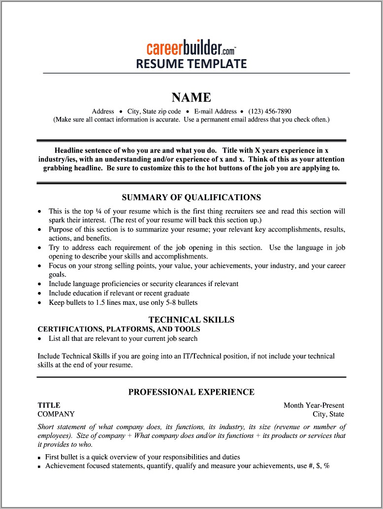 Fill In The Blank Resume Pdf