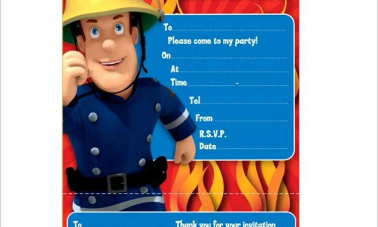 Fireman Sam Birthday Invitations