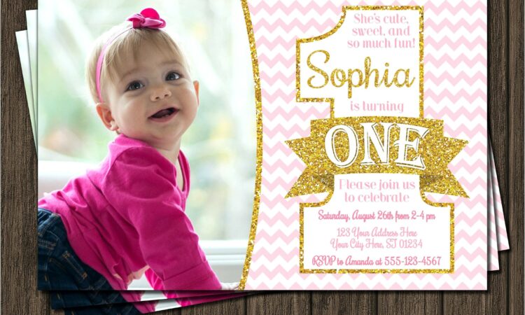 First Birthday Invitation With Photo