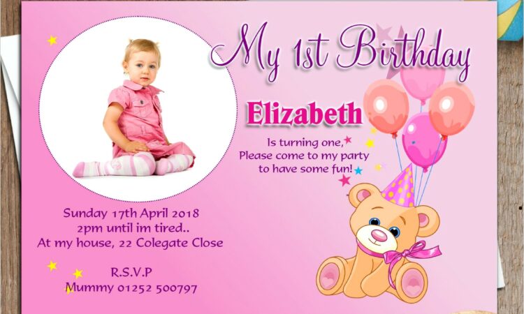 First Birthday Invitations Girl India