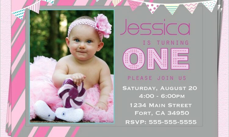 First Birthday Invitations Girl Messages