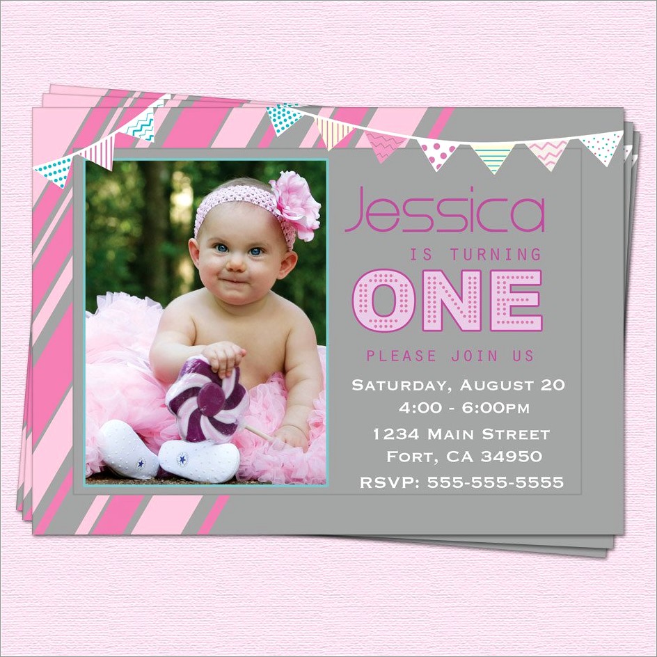 First Birthday Invitations Girl Messages