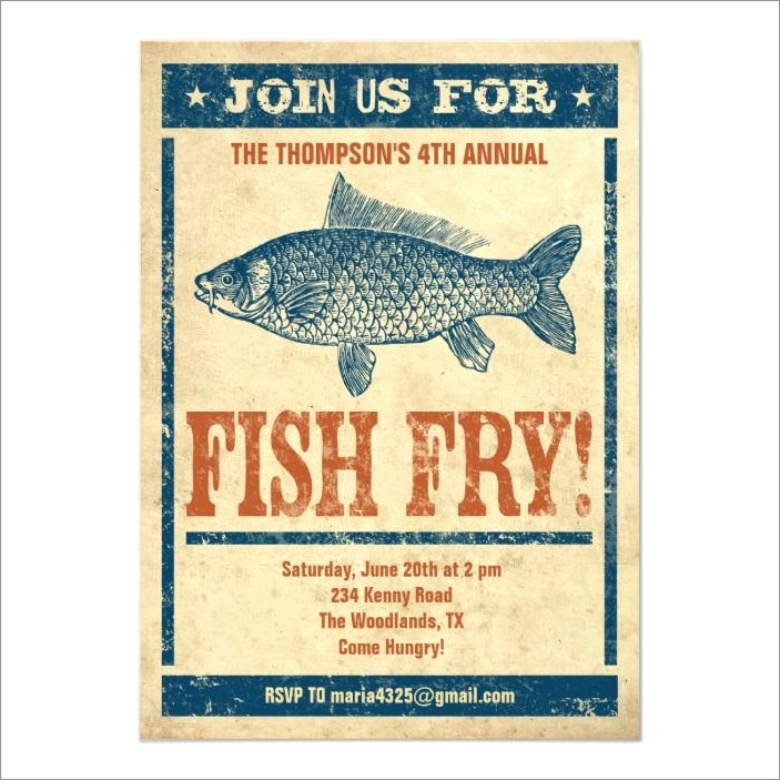 Fish Fry Birthday Invitations
