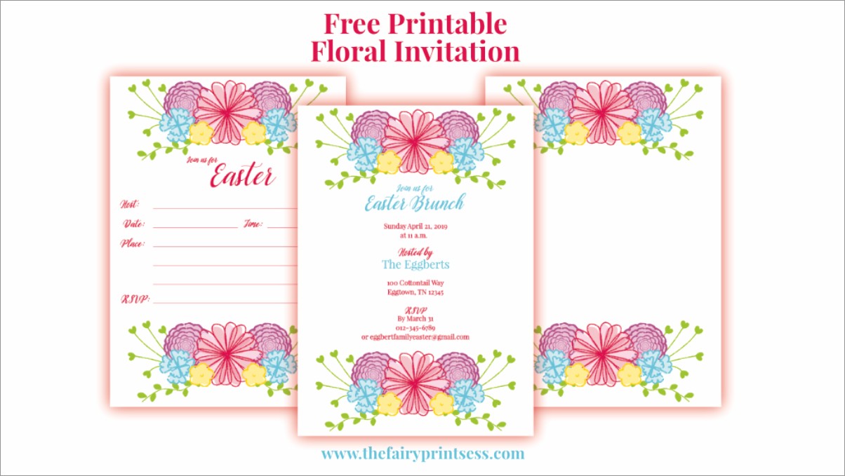 Floral Invitation Template Free Printable