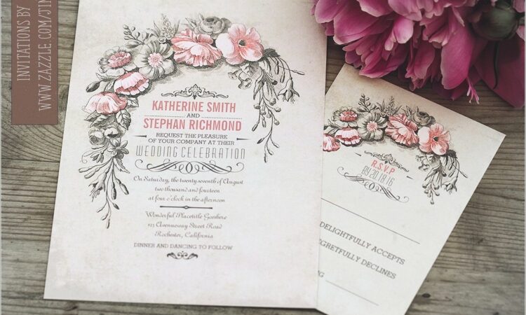 Floral Vintage Wedding Invitations