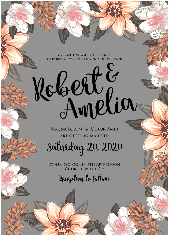 Floral Wedding Invitations Png