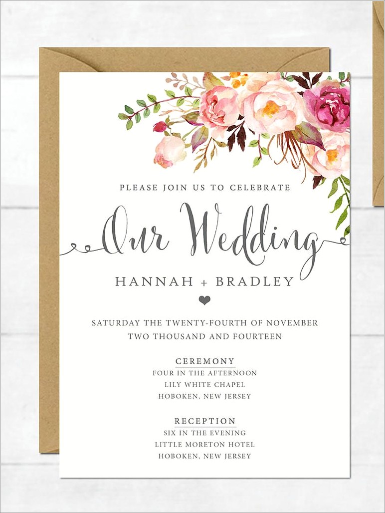 Floral Wedding Invitations Templates