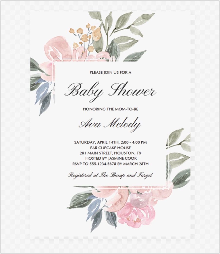 Flower Design For Invitation Card