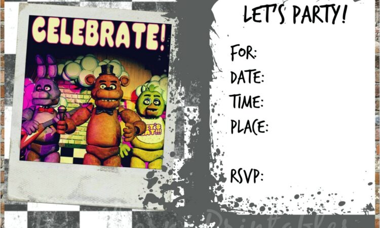 Fnaf Birthday Invitations Printable