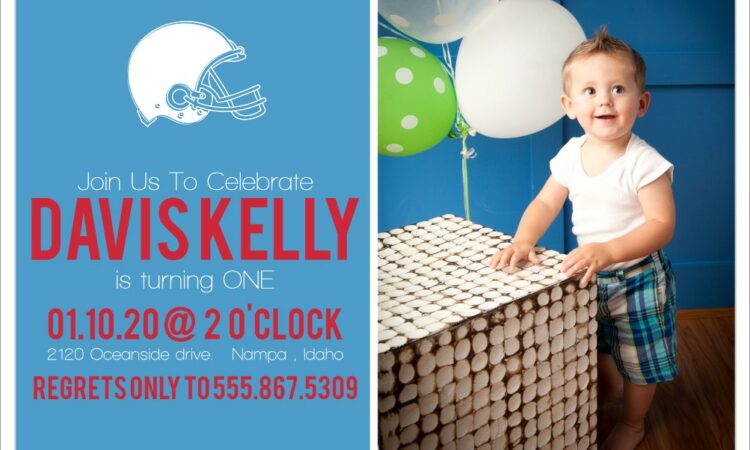 Football First Birthday Invitations