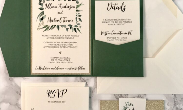 Forest Green Wedding Invitations