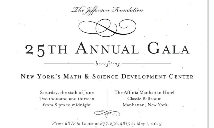 Formal Gala Invitation Wording