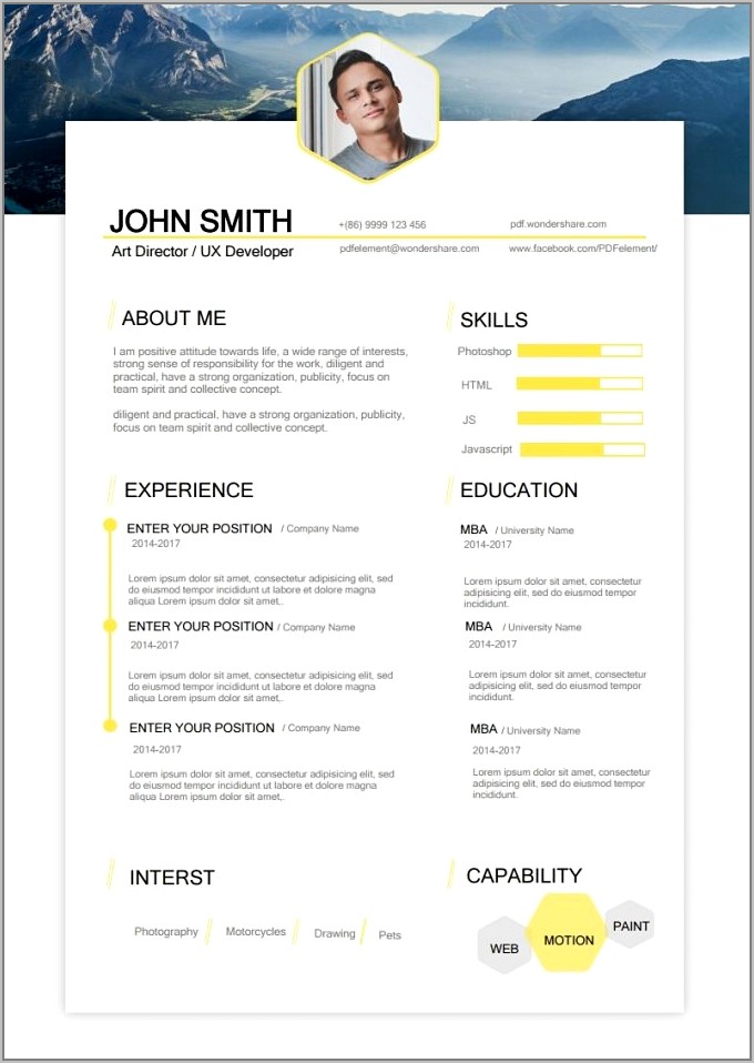 Free Acting Resume Template 2018