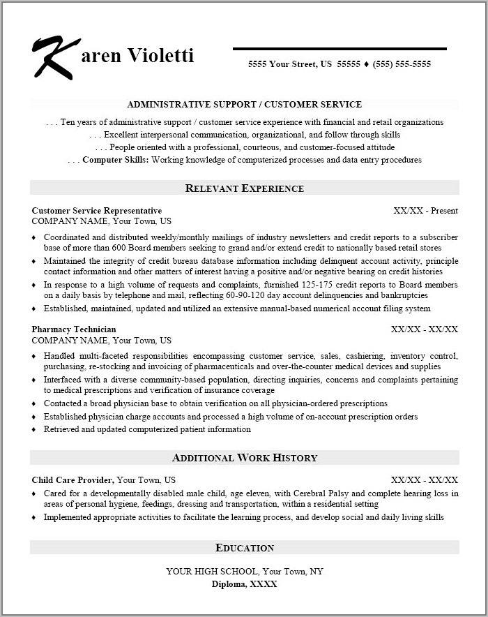 Free Administrative Assistant Resume Format