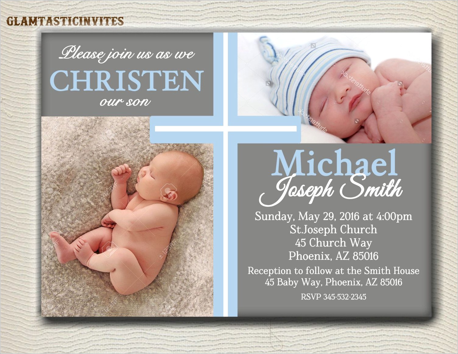 Free Baby Boy Baptism Invitations